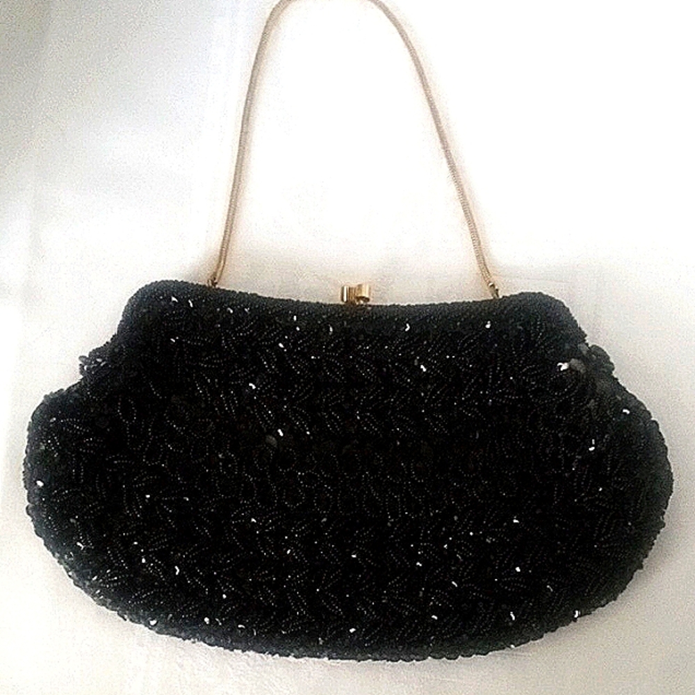 Simpsons 1960's Beaded And Sequenced Evening Bag / Black